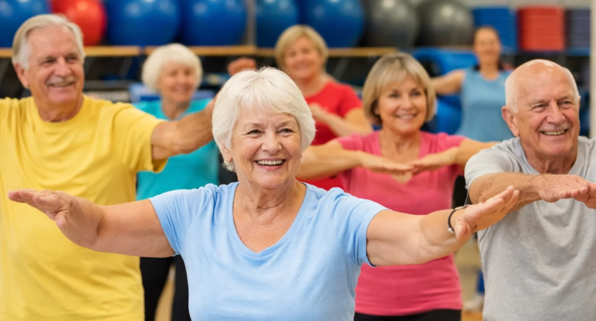 seniorzy, Aktywny senior bezpłatne zajęcia sportowe mieszkańców - zdjęcie, fotografia