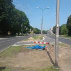 Prace przy budowie zasilenia i teletechniki dla nowego oświetlenia ul.Mickiewicza