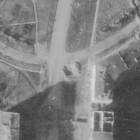 Niemieckie zdjęcie lotnicze Żoliborza Centralnego, 1944. Po prawej u góry wygięta...